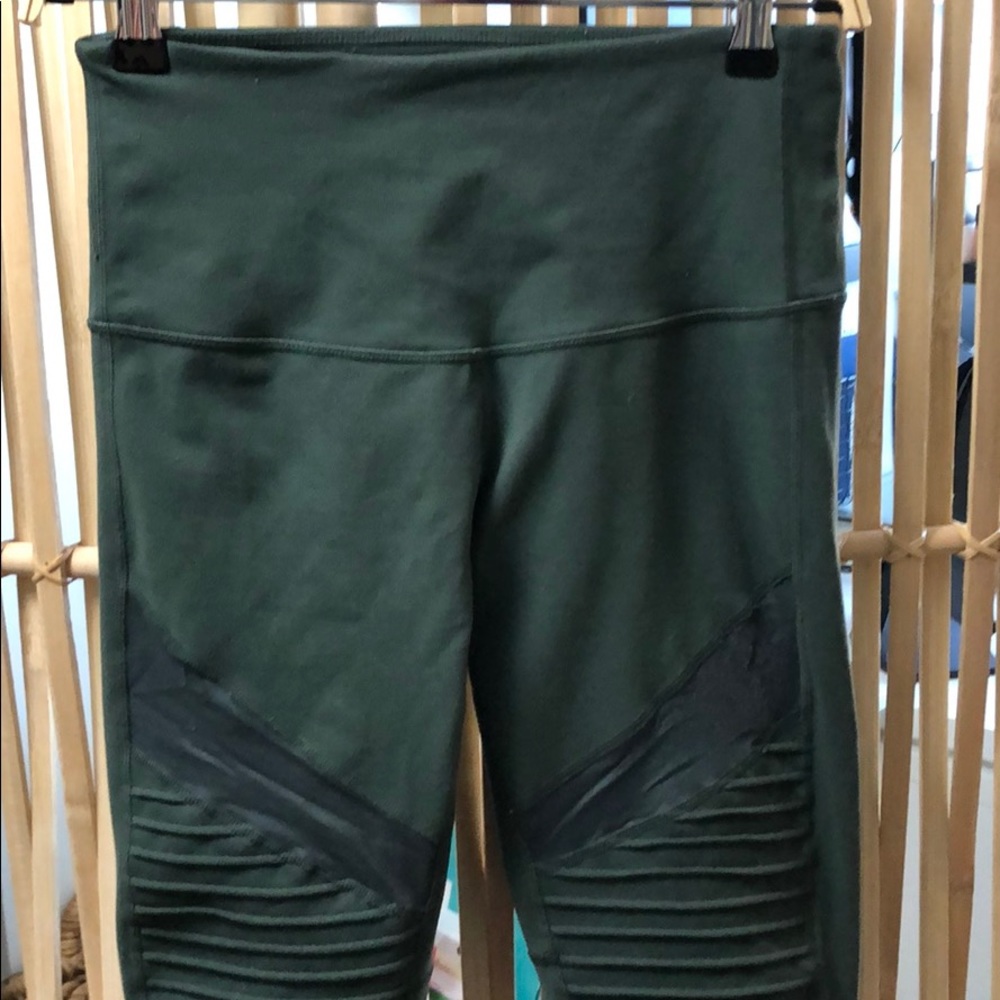 Zella green Moto leggings, size small.